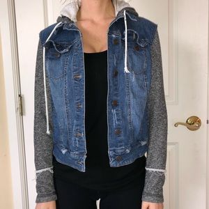 Denim Vest Hoodie Sz XS